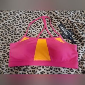 Steve Madden Womens Pink & Orange Croptop Sports Bra XL